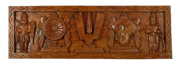 Thenkalai Thiruman/ Naamam Sangu Chakram Wood Wall Hanging