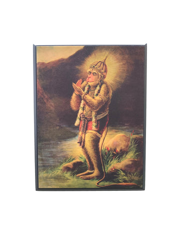 Antiqe Bhaktha Hanuman Table Stand