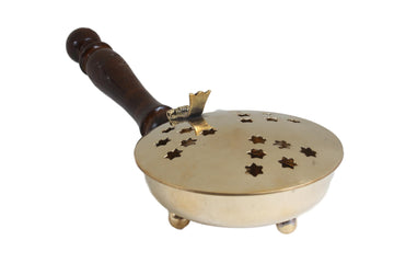 Brass Sambrani Dhoop Stand with Wooden Handle