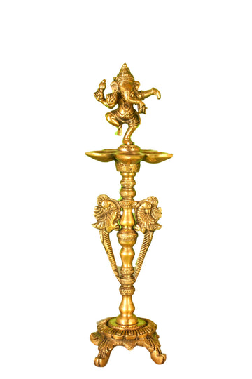 Ganesha Lamp in Brass