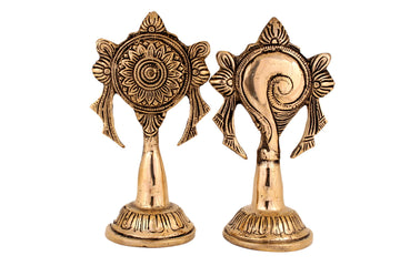 Brass Sangu Chakara Stand - 5 Inch