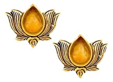 Brass Lotus Shaped Diya - Set of 2