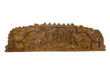 Wooden Gajalakshmi Wall Hanging