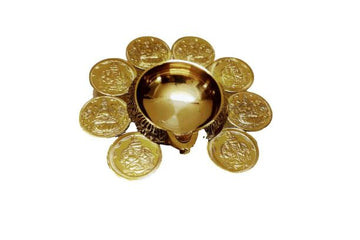 Kubera Diya With Lakshmi Kubera Coins