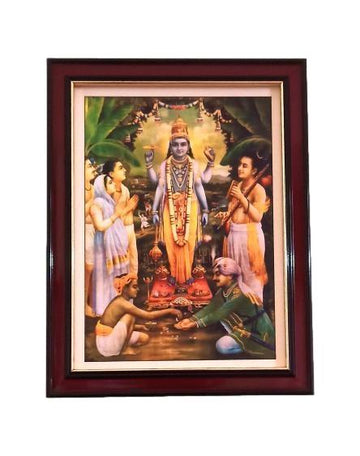 Sri Sathya Narayana Swami Pournami Pooja Antique Photo Frame Antiqe Photo Frame