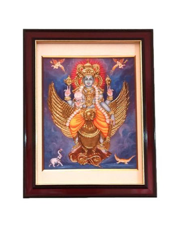 Sri Vishnu With Garudan Antiqe Photo Frame