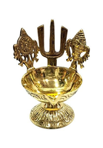 New Design Brass Thiruman Shanku Chakra Lamp