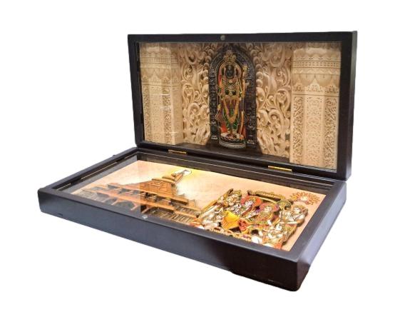 Sri Ayodhya Ram Lalla Murthi with Ayodhya Mandir inside