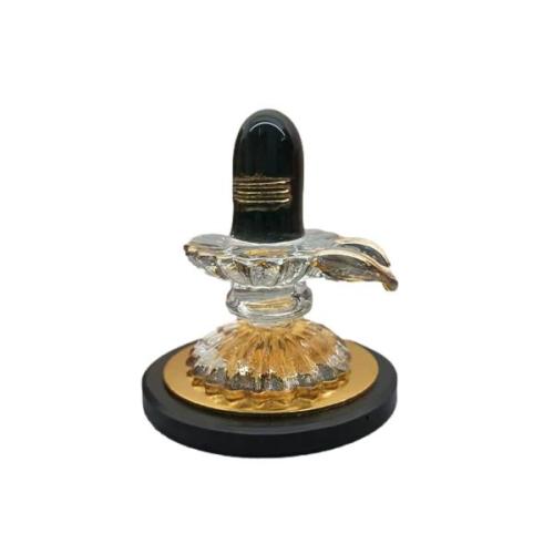 Siva Lingam Block And Gold Finish