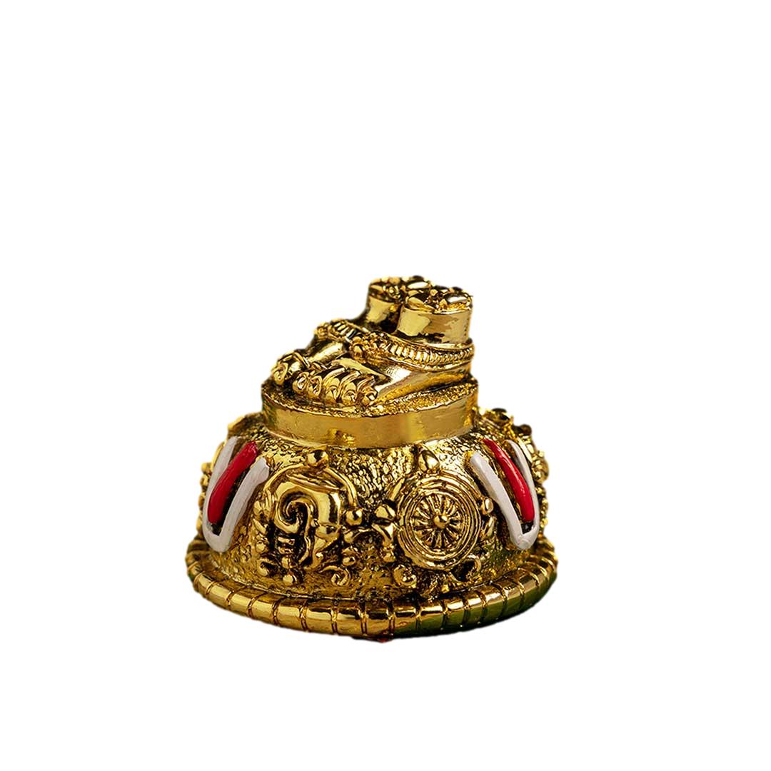 Lord Venkateswara Feet with Shanku & Chakra Namam | 24K Antique Gold Plated Balaji Charan