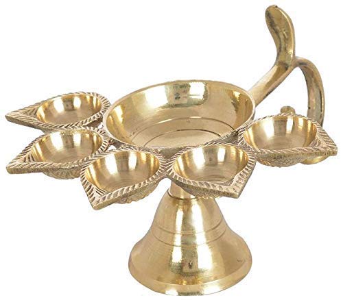 Pooja Aarti Diya with Handle Brass