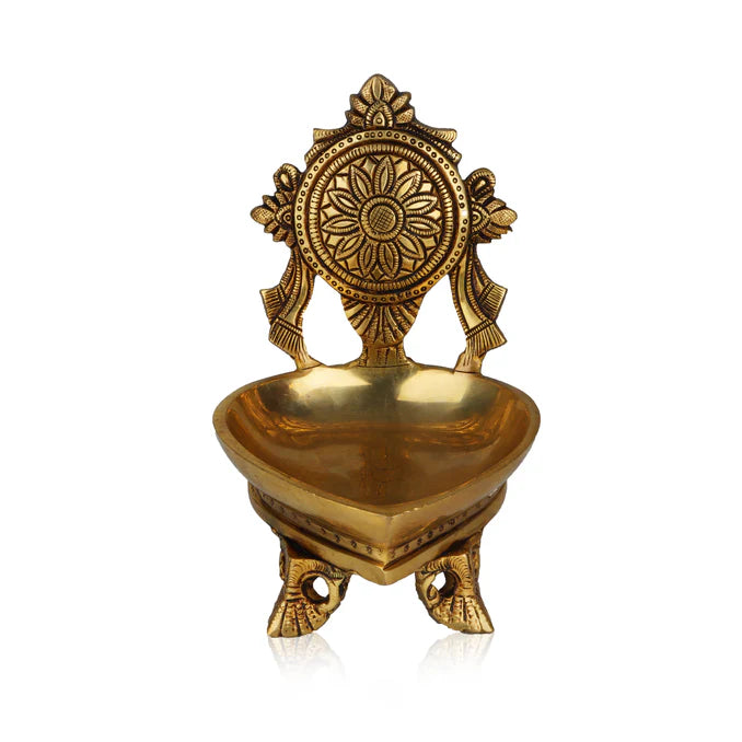 Brass Chakra Agal Deepam - 6.5 x 4.5 Inches