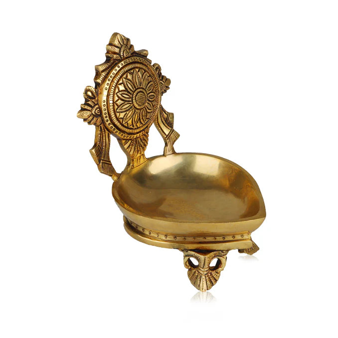 Brass Chakra Agal Deepam - 6.5 x 4.5 Inches