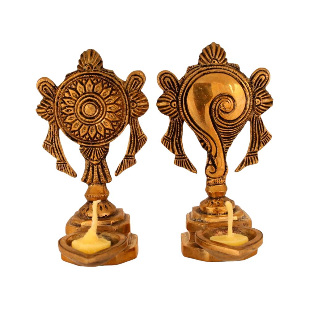 Brass Shanku Chakra Lamp