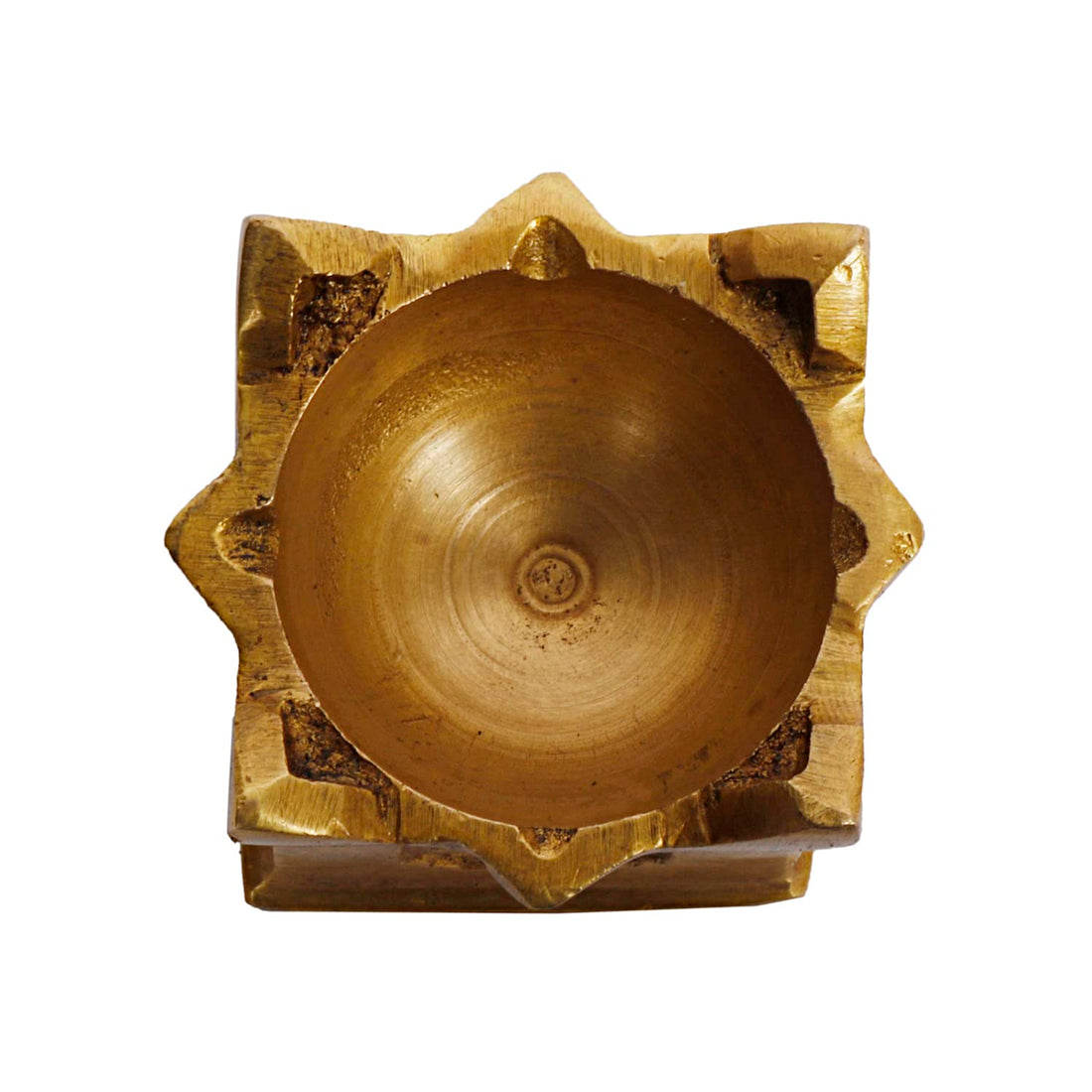 Brass Tulsi Diya Om Shri Swastika Tishul Engraving Oil Lamp Diya