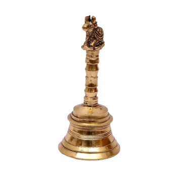 Brass Nandi Design Brass Pooja Hand Bell