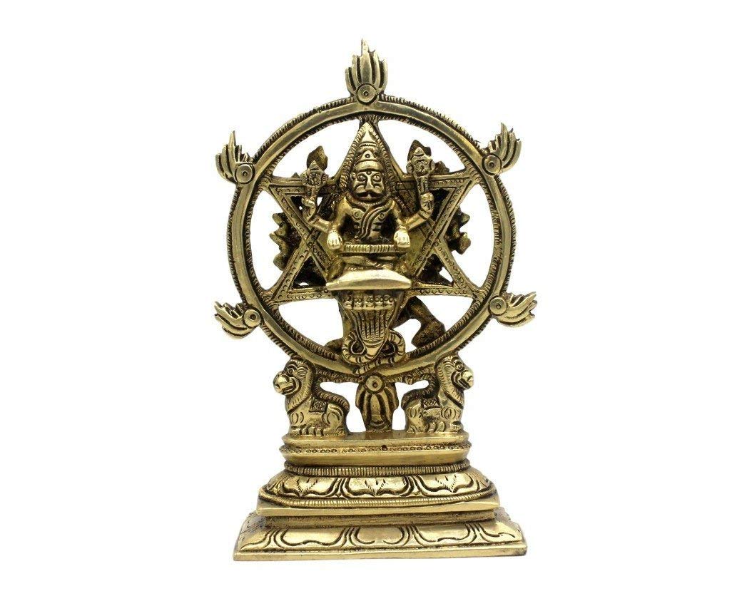 Brass Sudarsana/Charatazhwar/Narasimha Front and Back