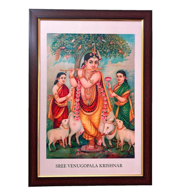 Sri Venugopala Krishna Art Work Frame Wall Hanging