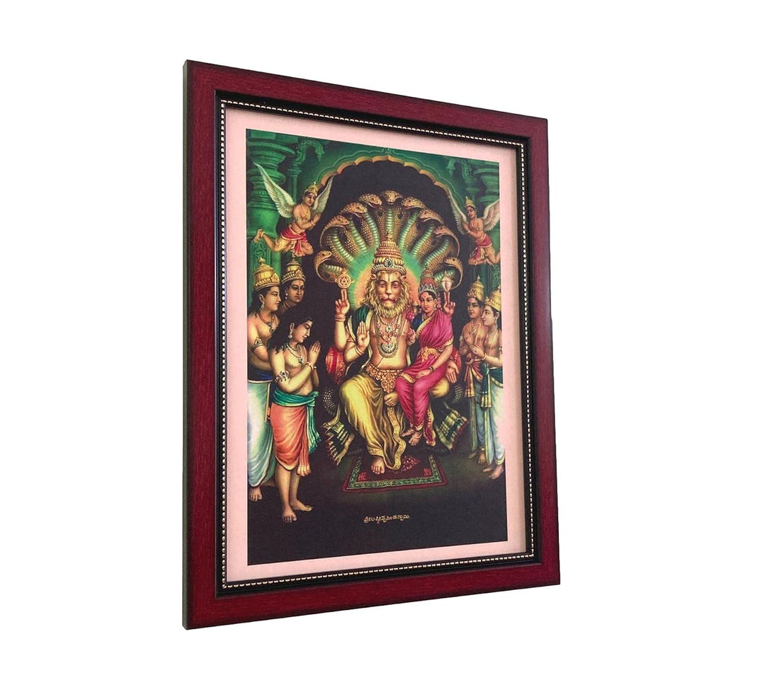 Lord Lakshmi Narasimha Art Photo Frame Wall Hanging