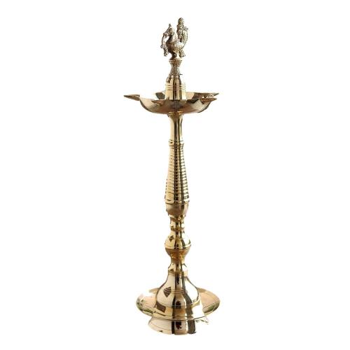 Brass Kuthu Vilaku With Peacock