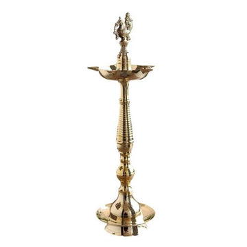 Brass Kuthu Vilaku With Peacock