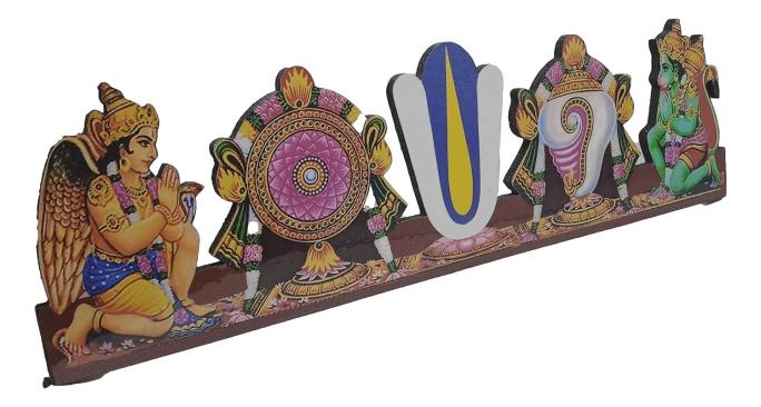 Wood Plywood Vadakalai Thiruman (Multi-Color, 33 cm x 0.8 cm x 9.7 cm)