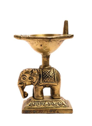 Brass Elephant Oil Lamp Diya