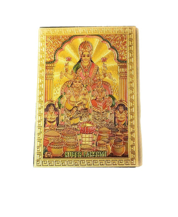 Gold foil Embossed Kuber Lakshmi Photo Magnetic Frame