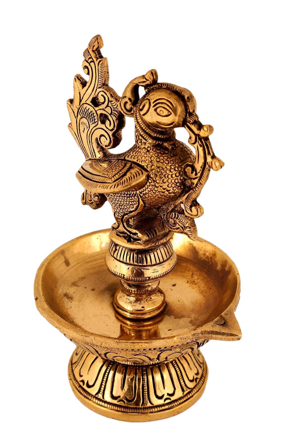Annan/Bird Brass Round lamp with Antique Finish