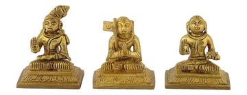 Brass Acharya Idol / Swami Namazhwar, Swami Ramanuja And Swami Desikan