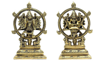 Brass Sudarsana/Charatazhwar/Narasimha Front and Back