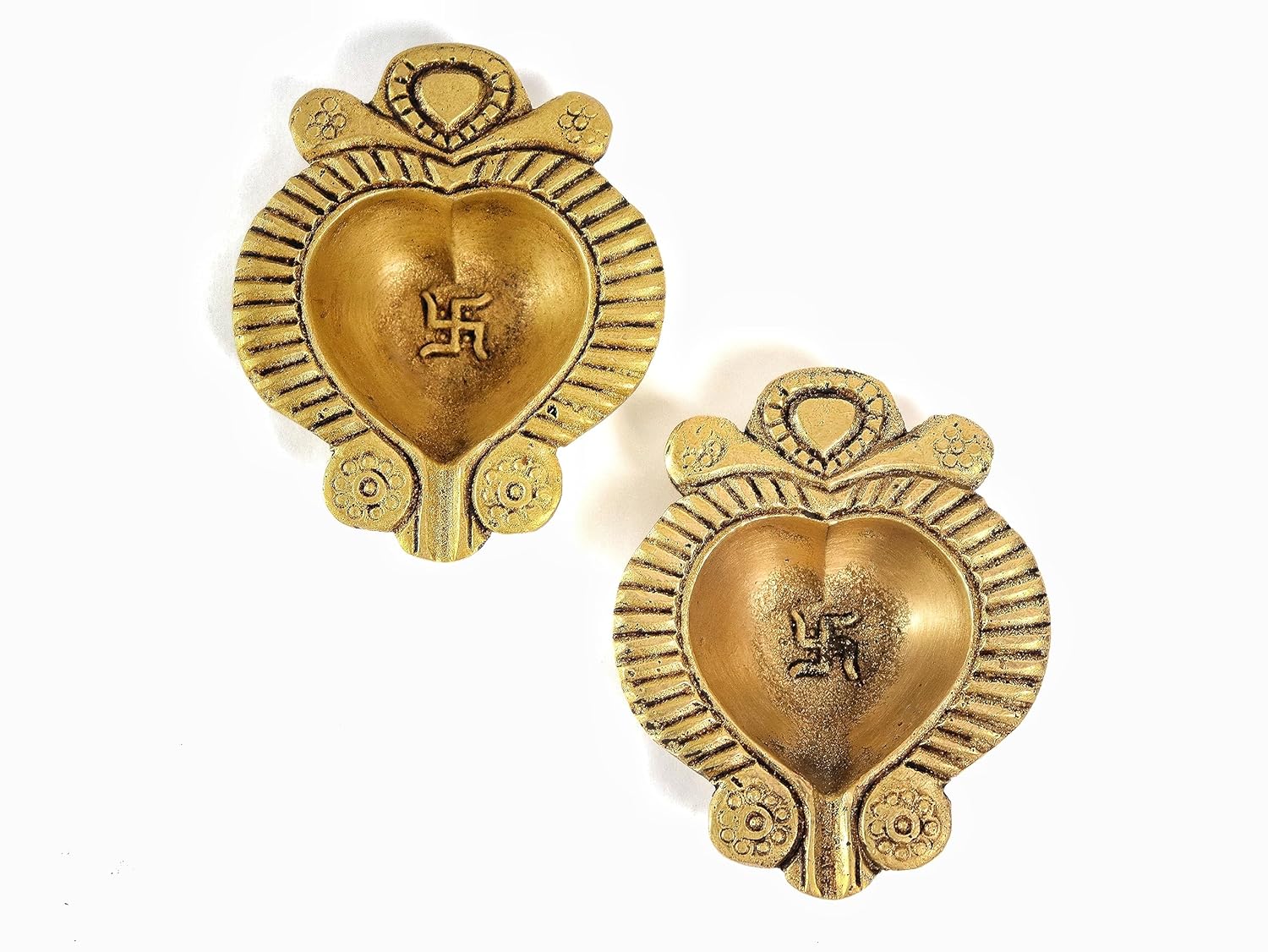 Brass Antiqe Leaf Shape Agal Diya