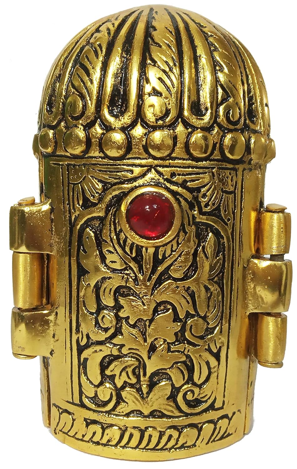 Metal Idol Ram Darbar: Rama, Sita, Laxman, Hanuman Statues Inside a Stambha Pillar Box