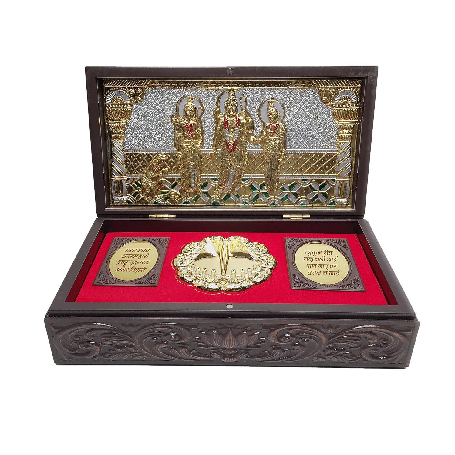 Gold Plated Ram Darbar Figurine in Gift Box