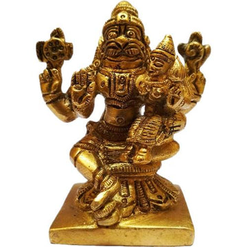 Brass Idol Narasimha Lakshmi Vishnu Laxmi