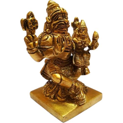 Brass Idol Narasimha Lakshmi Vishnu Laxmi