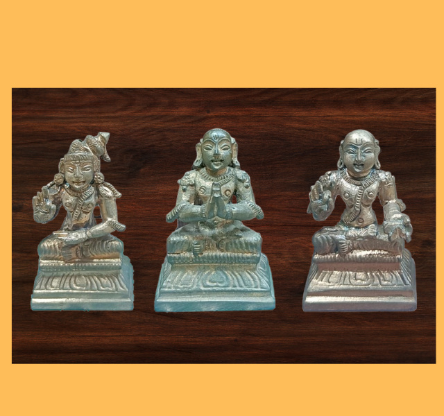 Pnchalogam Acharya Idol / Swami Namazhwar, Swami Ramanuja And Swami Desikan-1.5 Inches