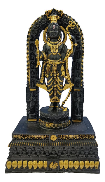 Ayodhya Ram Lalla Idol / Gold and Black Color / Quality Finish