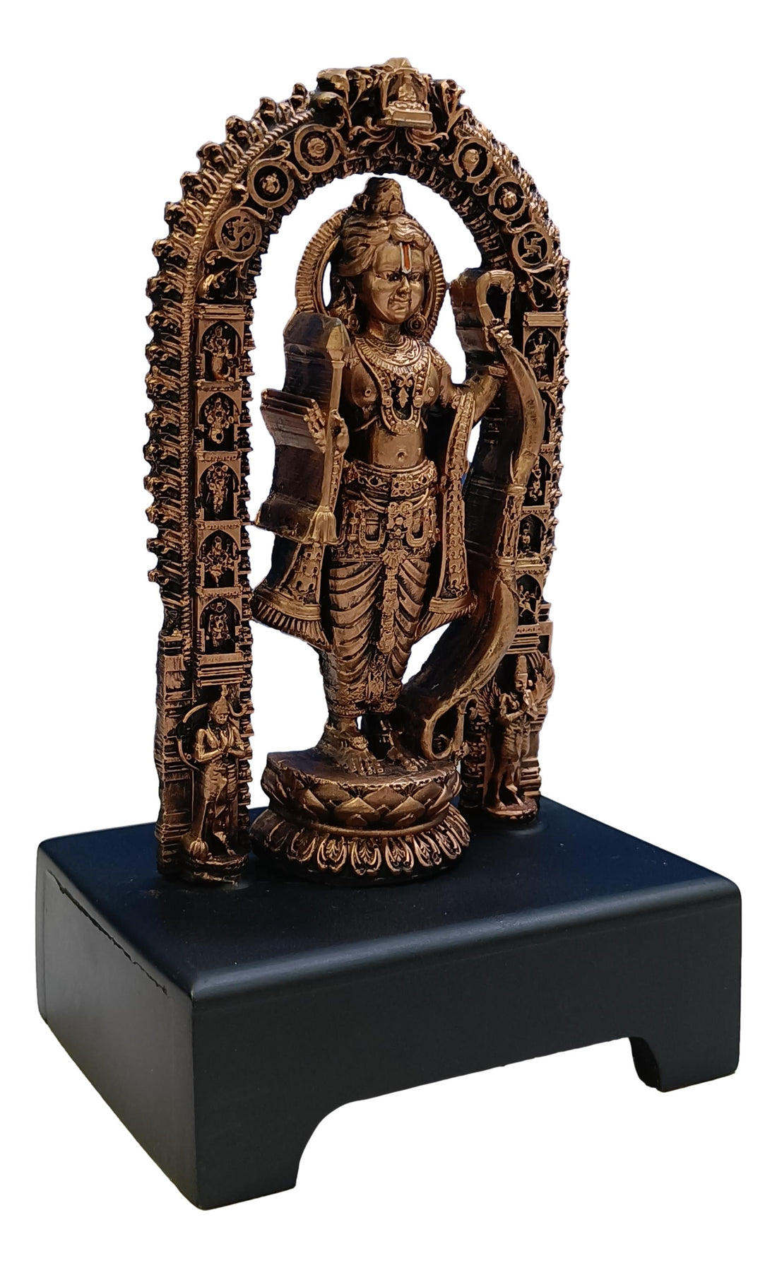 Ayodhya Ram lalla Idol Copper Colour With Wooden Stand 7 Inch