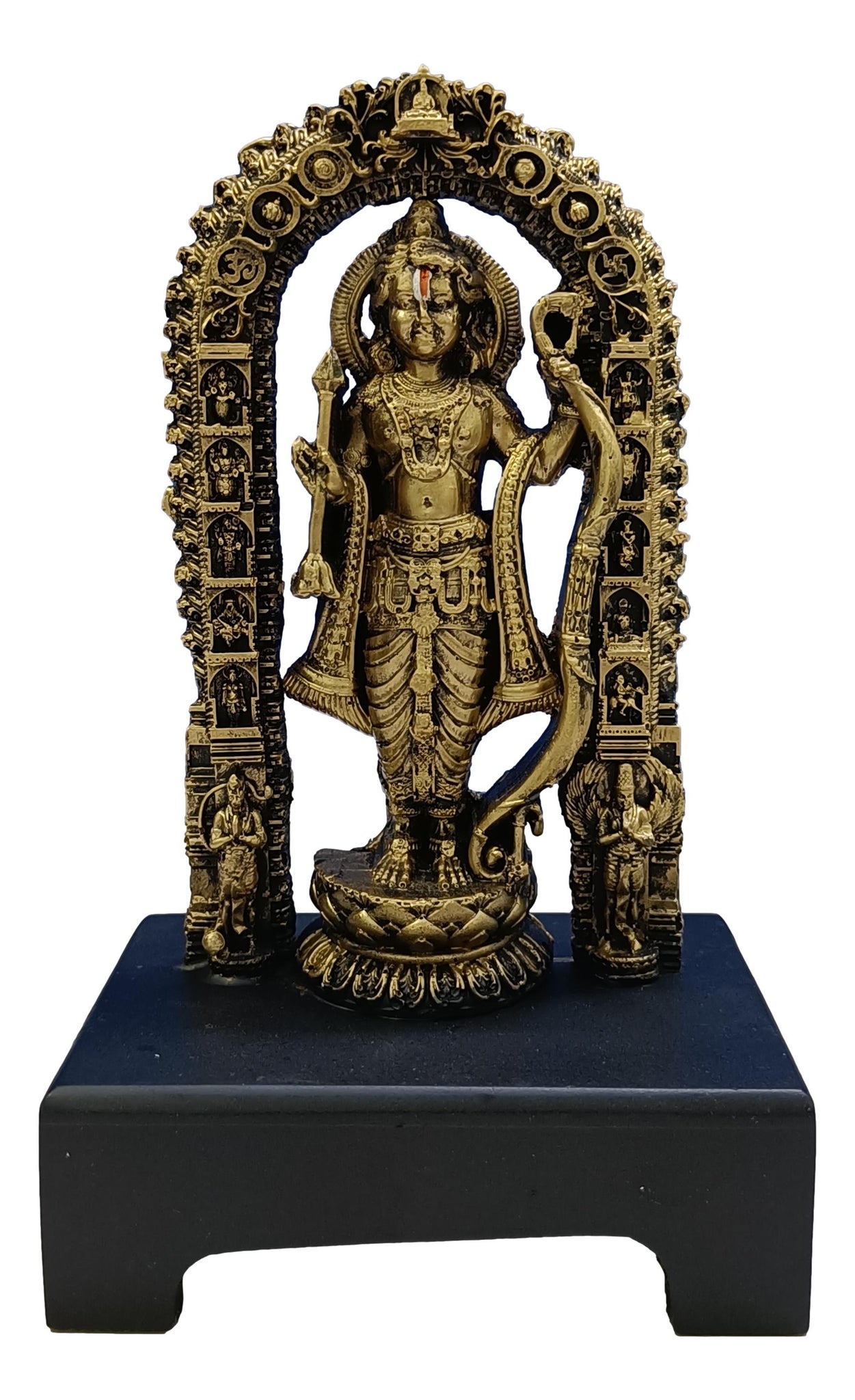 Ayodhya Ram lalla Idol Gold Colour With Wooden Stand 7 Inch