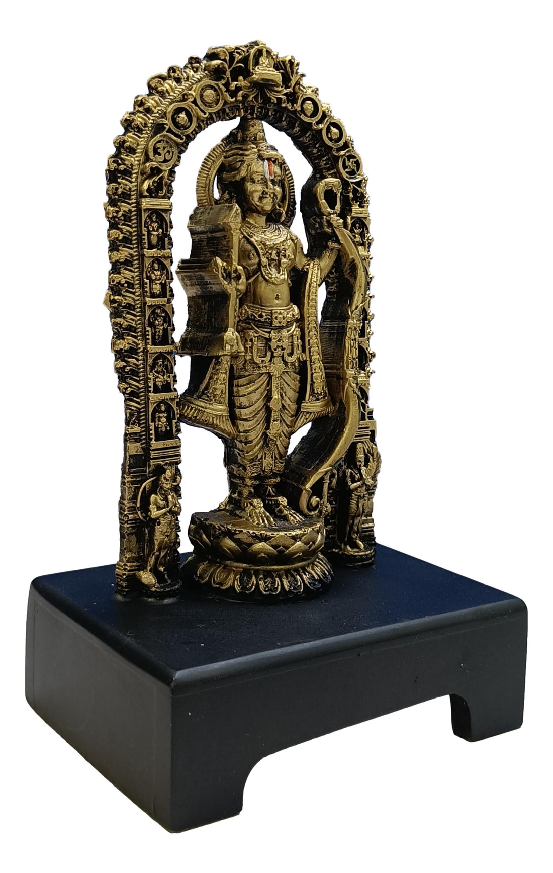 Ayodhya Ram lalla Idol Gold Colour With Wooden Stand 7 Inch