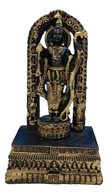 Ayodhya Ram lalla Idol / Gold and Black Finish / 7 Inches