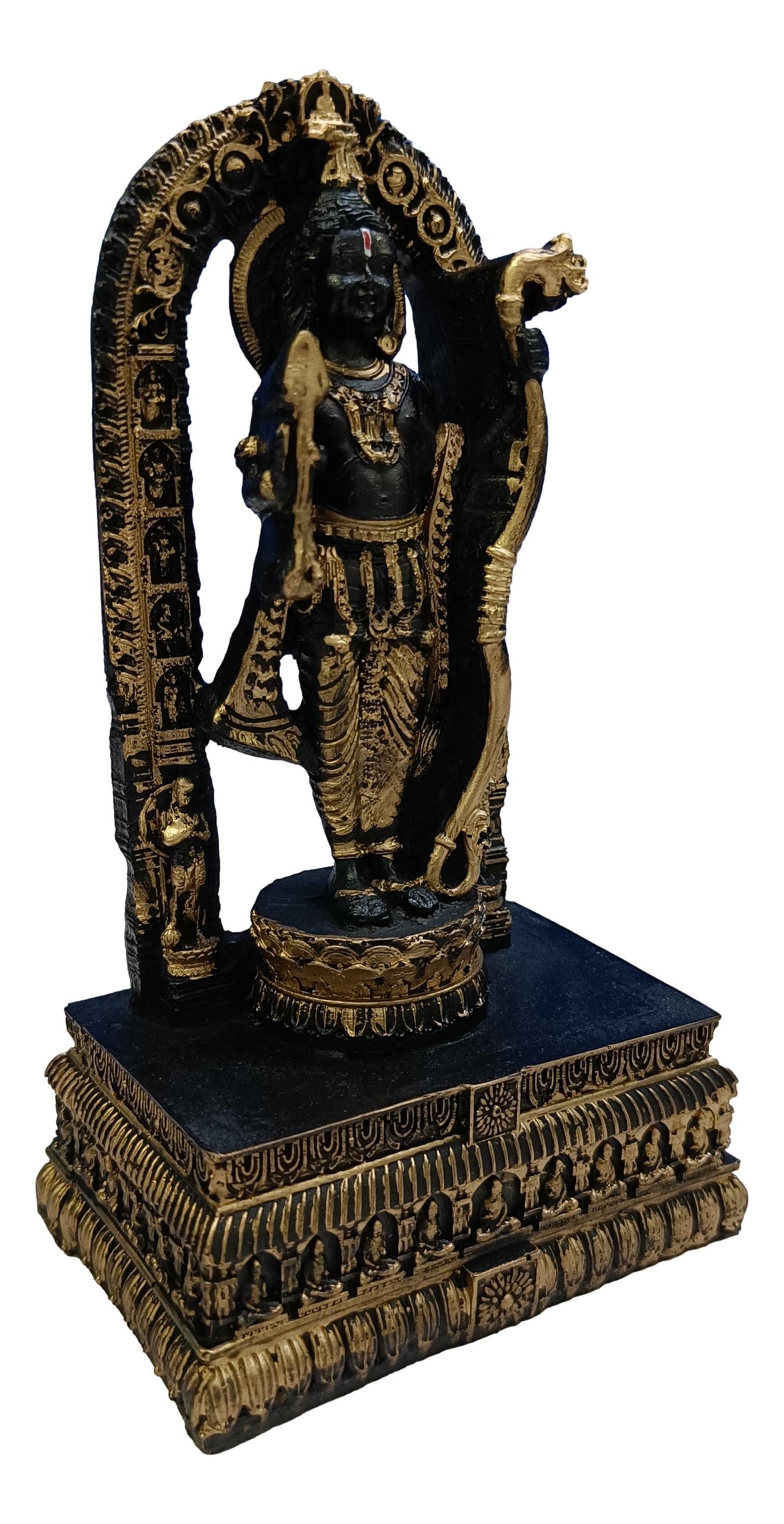 Ayodhya Ram lalla Idol / Gold and Black Finish / 7 Inches