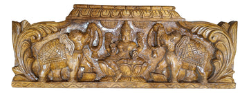 Wooden Carving Gajalakshmi Wall Hanging - 2 Feet