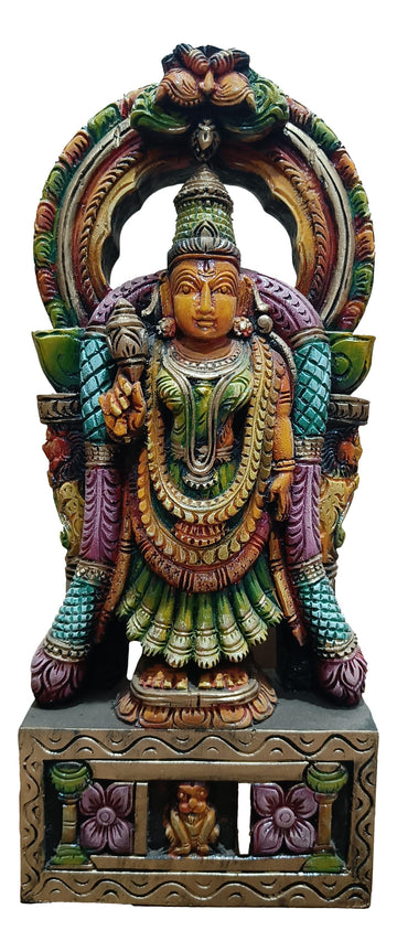 Sri Padmavathi Thaayar Multicolour Wooden Idol