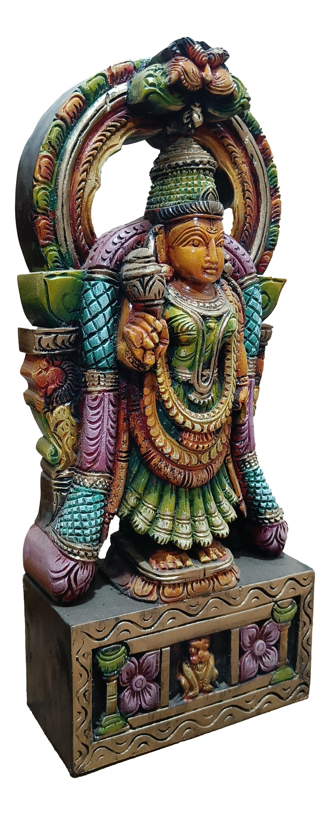 Sri Padmavathi Thaayar Multicolour Wooden Idol