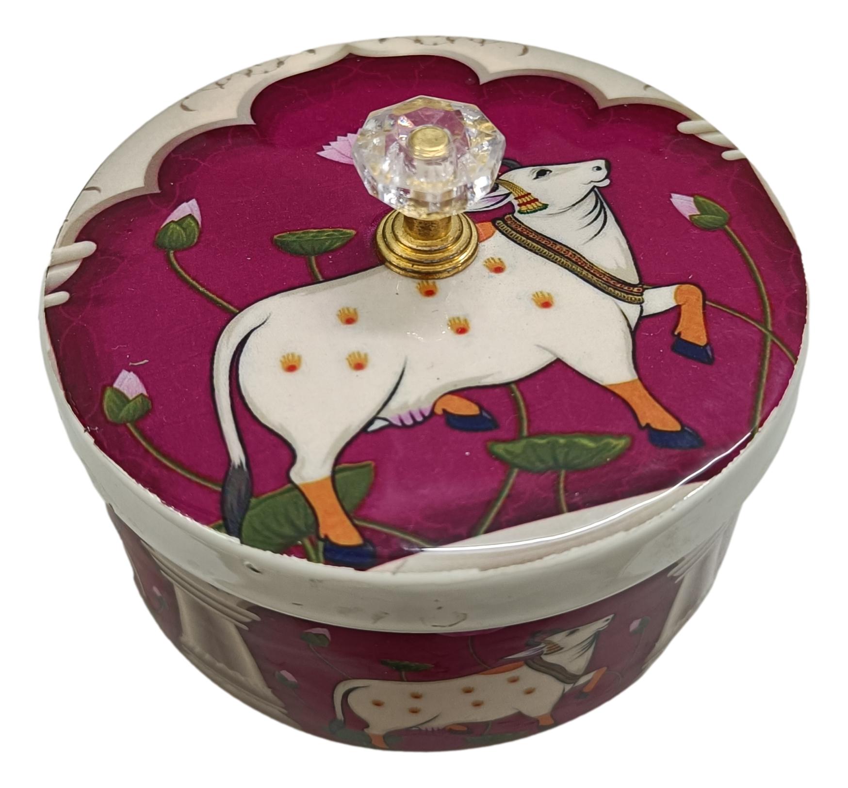 Pichwai Round Shape Box