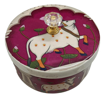 Pichwai Round Shape Box