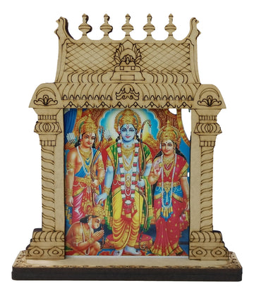 Wooden Home Temple / Mandir / Mantapam For Decor / Car Dashboard / Bulk Gifting /Ram Darbar