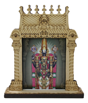 Wooden Home Temple / Mandir / Mantapam For Decor / Car Dashboard / Bulk Gifting / Tirupathi Balaji